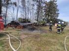 2022-05-10 - Pożar sterty drewna niedaleko Zalesia
