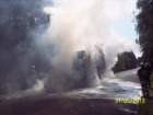 2013-05-29 - Trasa Kosobudy - Czersk, pożar samochodu dostawczego