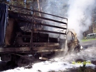 2013-05-29 - Trasa Kosobudy - Czersk, pożar samochodu dostawczego