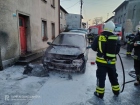 Pożar samochodu w Brusach