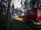 Wypadek z udziałem motocyklisty na trasie Broda-Rudziny