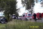 2014-06-26 - Trasa Brusy - Żabno, samochód ciężarowy uderzył w drzewo
