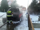 2014-01-23 - Brusy, pożar samochodu